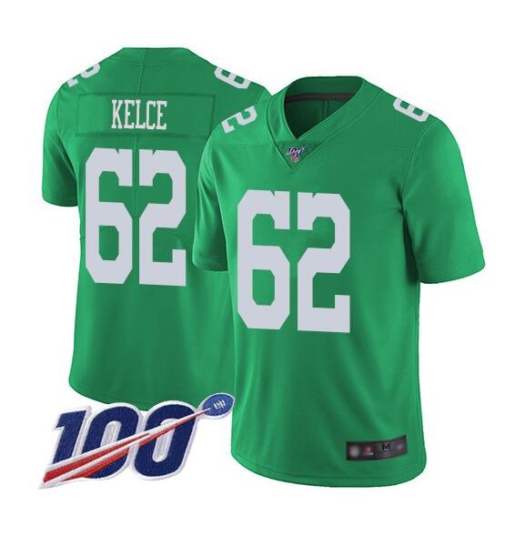 Men's Philadelphia Eagles Active Player Custom Kelly Green 100th Season Vapor Untouchable Limited Stitched Football Jersey